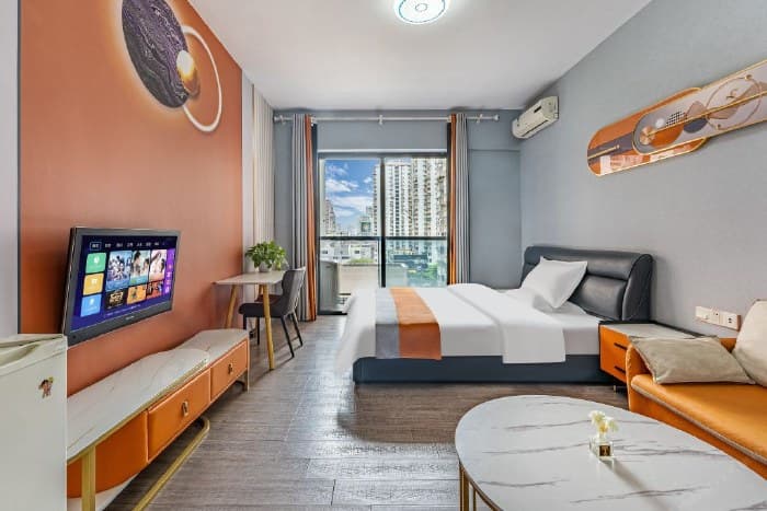 One-bedroom serviced apartment for rent near the Guangdong Provincial Museum in Zhujiang New Town | Pinjing Apartment (US Consulate Visa Office Branch near Zhujiang New Town Metro Station)