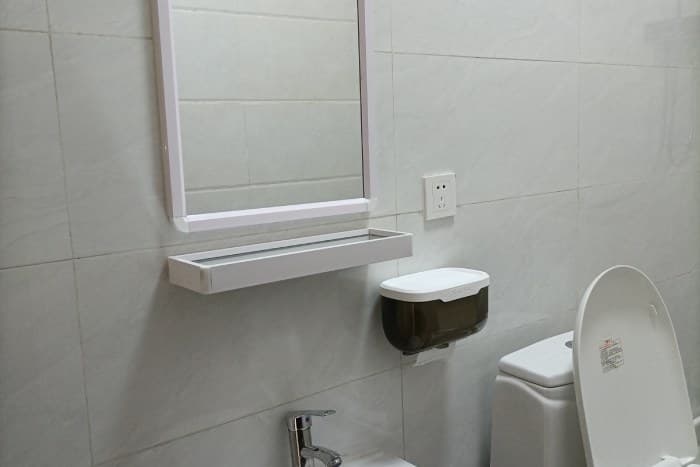 Private bathroom, disinfected and cleaned.