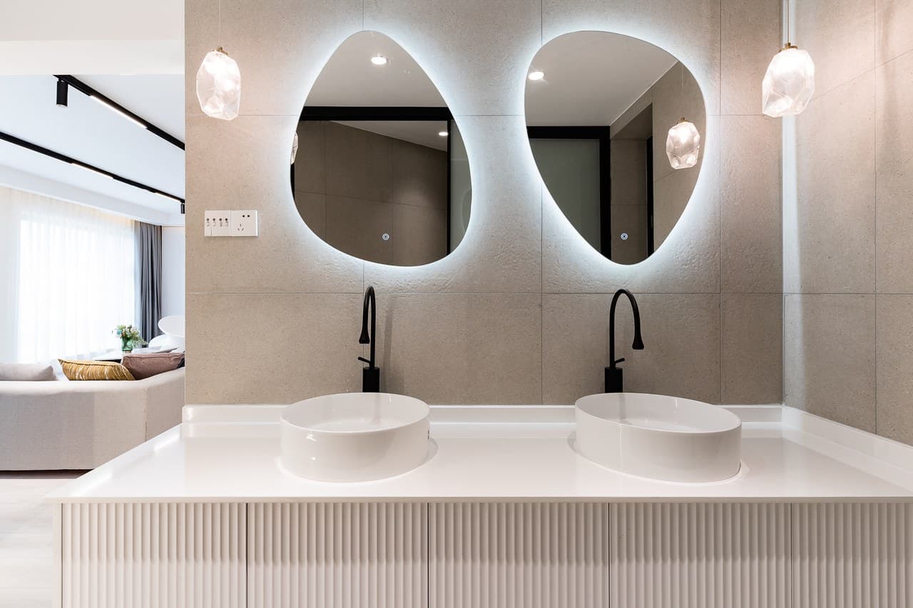 Three fully equipped restrooms were built at great expense.