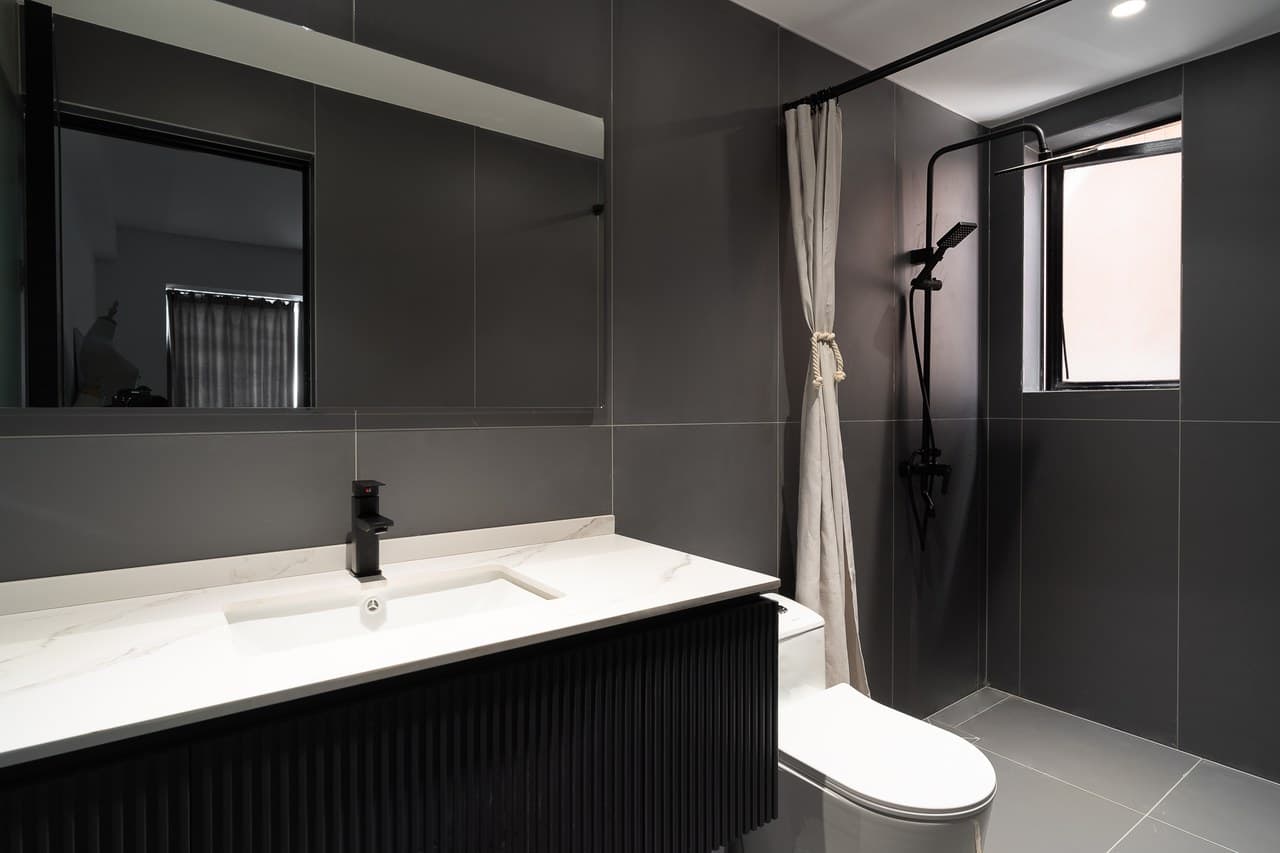 Three fully equipped restrooms were built at great expense.