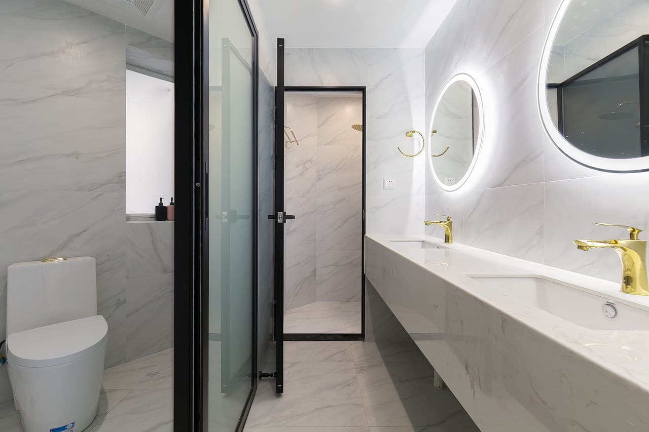 Three fully equipped restrooms were built at great expense.