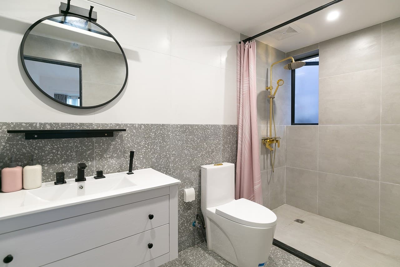 Three fully equipped restrooms were built at great expense.