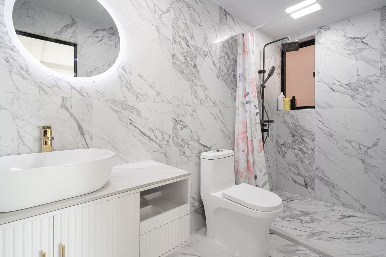 Three fully equipped restrooms were built at great expense.