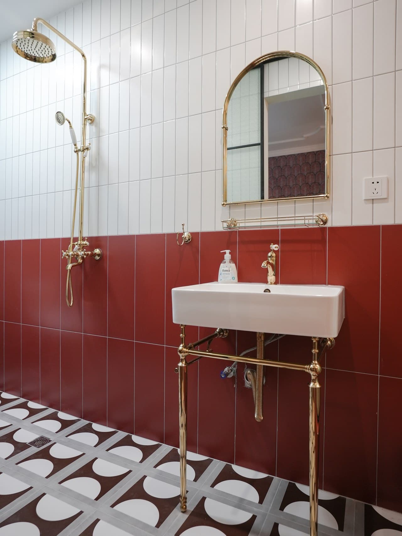 Retro-style bathroom with bidet.