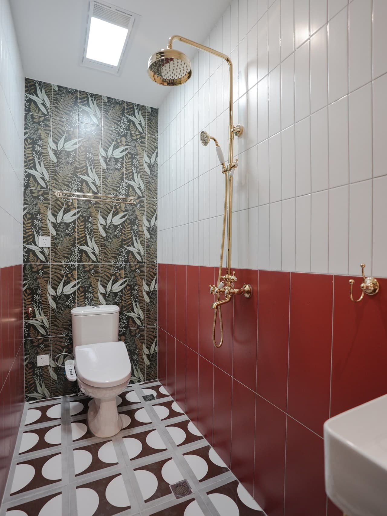 Retro-style bathroom with bidet.