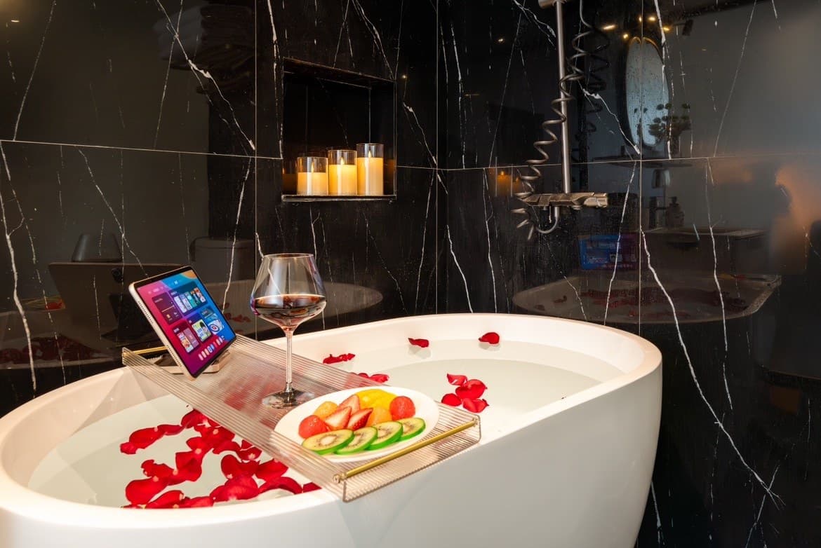 Branded bathroom fixtures and bathtubs