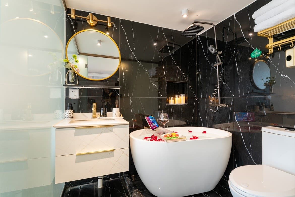 Branded bathroom fixtures and bathtubs