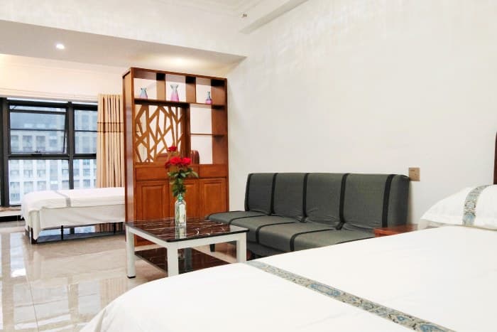 Bedroom with sofa