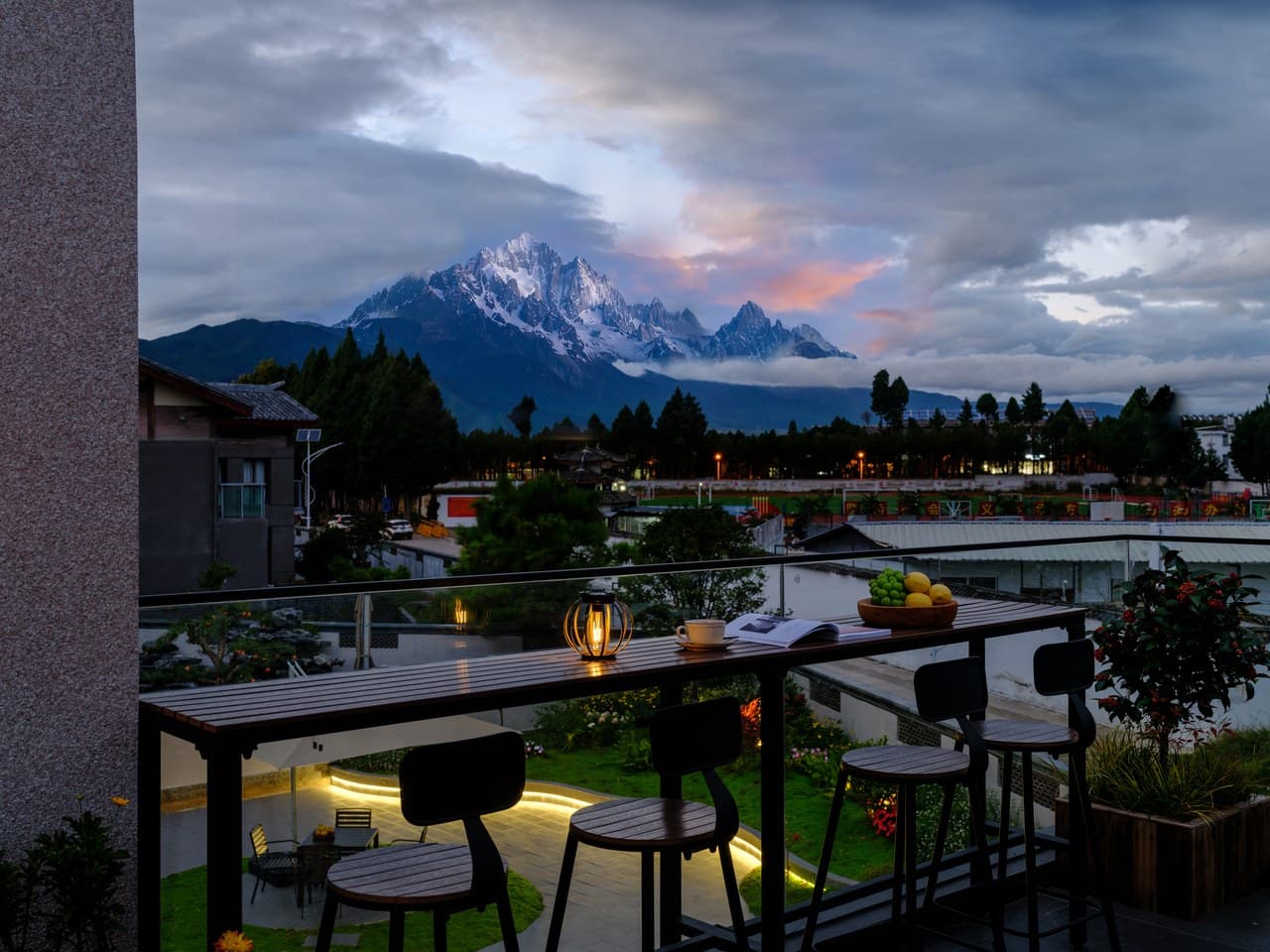 Enjoy the magnificent view of the snow-capped mountains up close