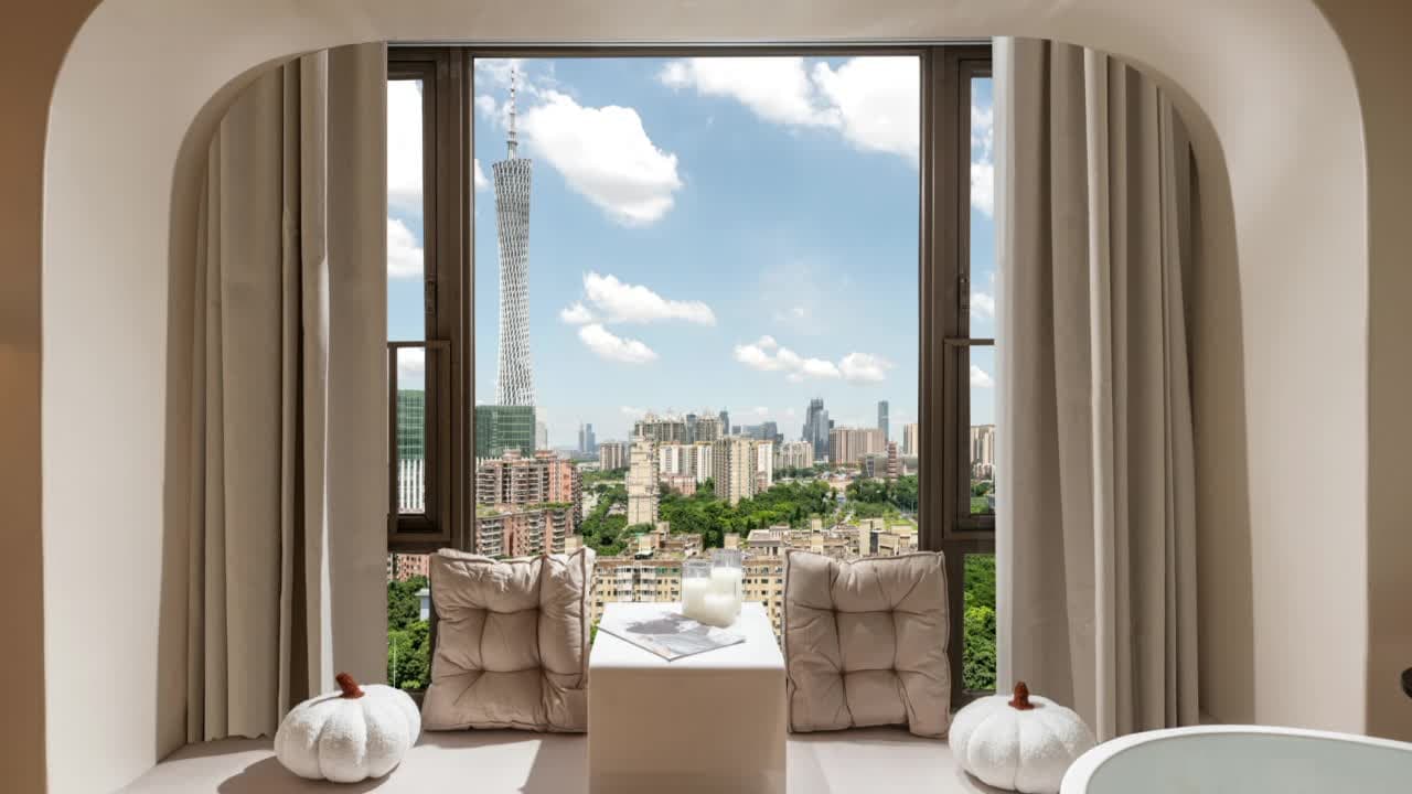 Zhujiang New Town/Provincial Museum Entire Hotel-Style Apartment for Rent (1 Bedroom) | Towerside International Apartment/Floating Light and Sound Audio-Visual Residence