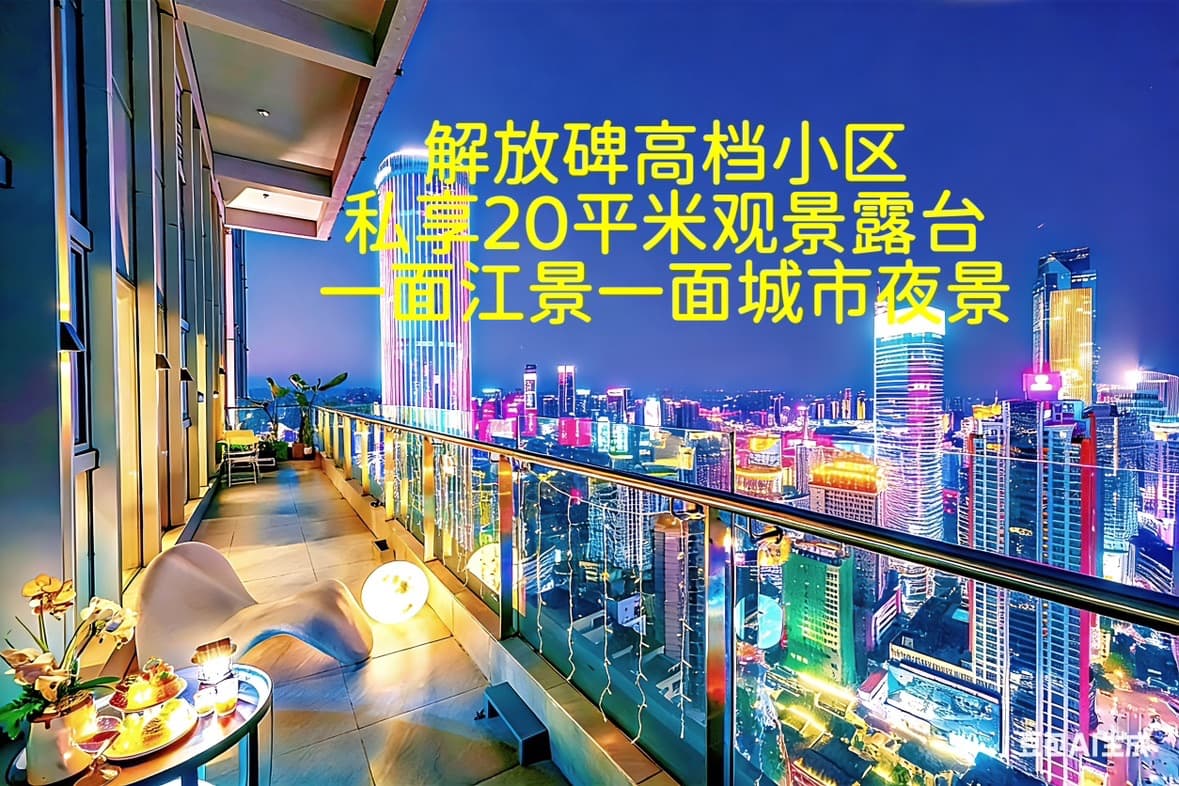 3-Bedroom Standard Apartment for Rent in Jiefangbei/Hongyadong | Luxury Riverside B&B with Bluedish Colors in Jiefangbei