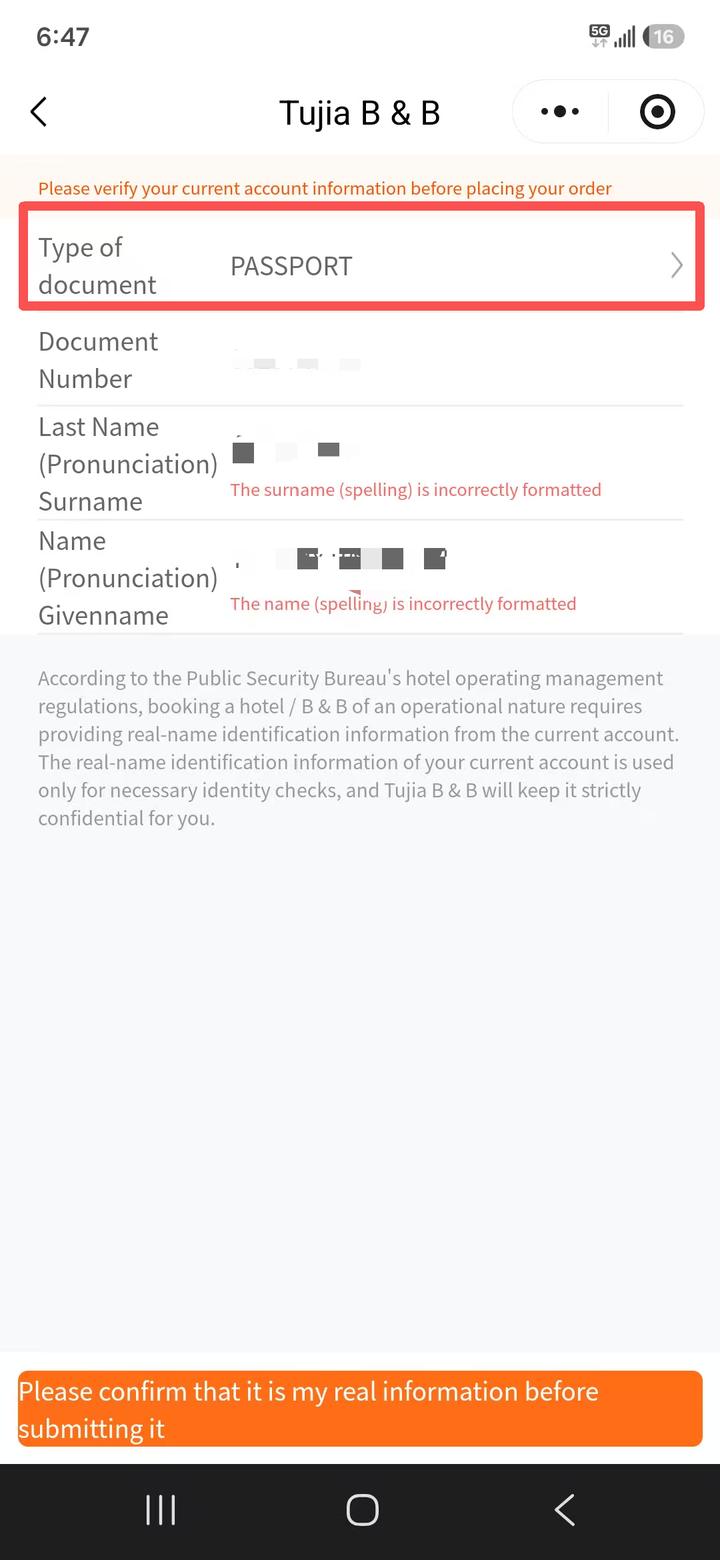 Complete verification with your passport
