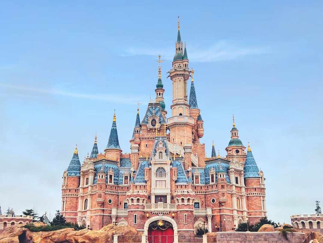 Shanghai Disney castle in clear daylight
