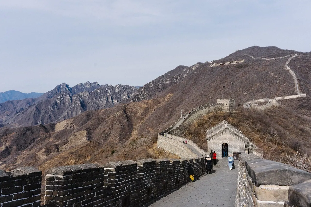 Mutianyu Great Wall along mountain ridges near Beijing